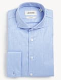 Tailored Fit Pure Cotton Twill Shirt With Double Cuff