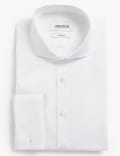 Tailored Fit Pure Cotton Shirt With Double Cuff