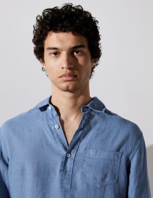Luxury Pure Linen Overhead Shirt