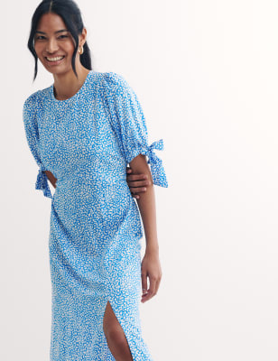 

Nobody's Child Vestido de tarde a media pierna estampado con cuello redondoWomens - Blue Mix, Blue Mix