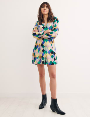 

Womens Nobody's Child Geometric Print Mini Shirt Dress - Multi, Multi