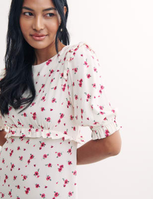 

Womens Nobody's Child Midi-Teekleid mit Blümchenmuster und Rundhalsausschnitt „Felicia“ - Cream Mix, Cream Mix