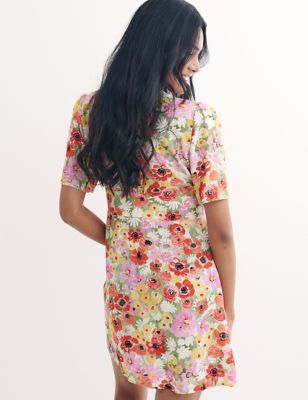 

Womens Nobody's Child Alexa Floral V-Neck Short Sleeve Mini Tea Dress - Multi, Multi