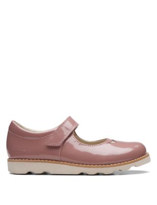 Clarks Girls Leather Riptape Mary Jane Shoes (7 Small - 12 Small) - 10.5SG - Pink, Pink