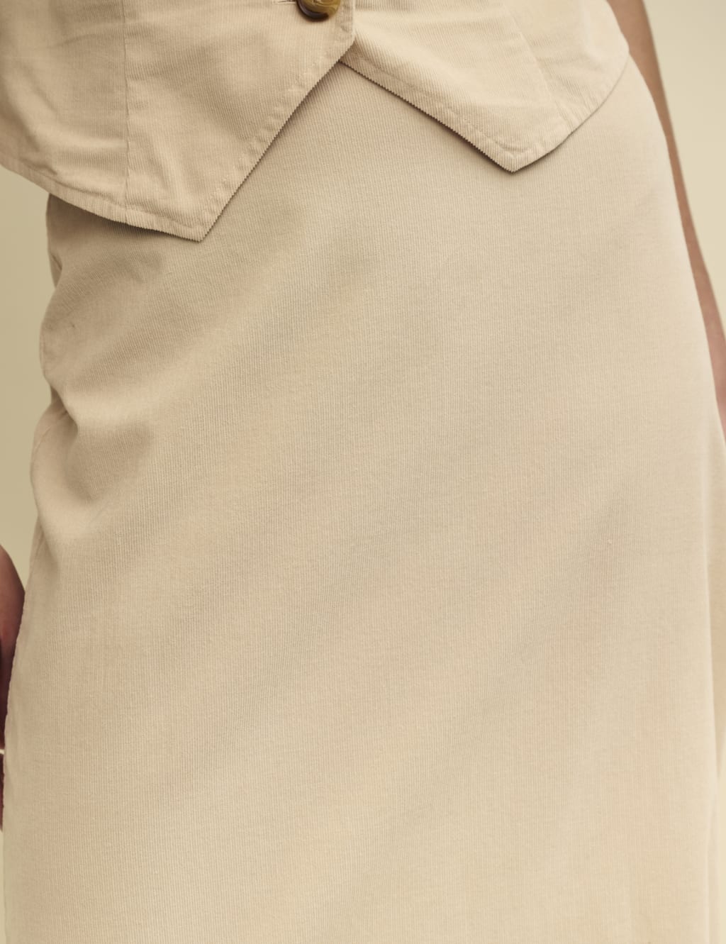 Cord Split Back Midaxi Column Skirt image 4