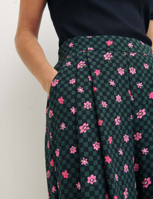 

Womens Nobody's Child Floral Wide Leg Cropped Trousers - Multi, Multi