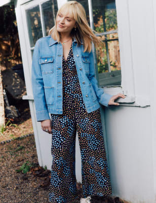 

Womens NOBODY'S CHILD X HAPPY PLACE Denim Utility Jacket - Blue, Blue
