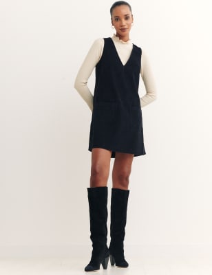 

Womens NOBODY'S CHILD X HAPPY PLACE Minikleid aus reiner Baumwolle mit V-Ausschnitt - Black, Black