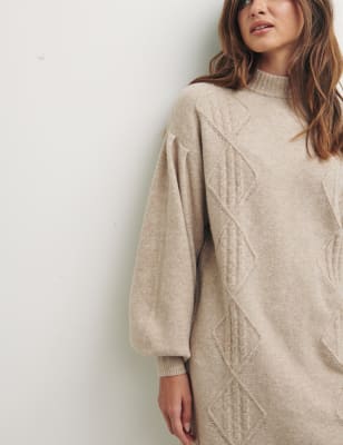 

Womens Nobody's Child Gestricktes Mini-Pulloverkleid aus Baumwollmischung - Oatmeal, Oatmeal