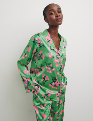 

Womens Nobody's Child Satin Floral Pyjama Set - Green Mix, Green Mix