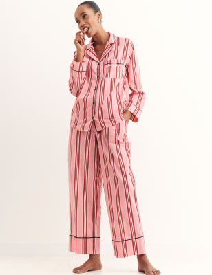 

Womens Nobody's Child Pure Cotton Striped Pyjama Set - Pink Mix, Pink Mix