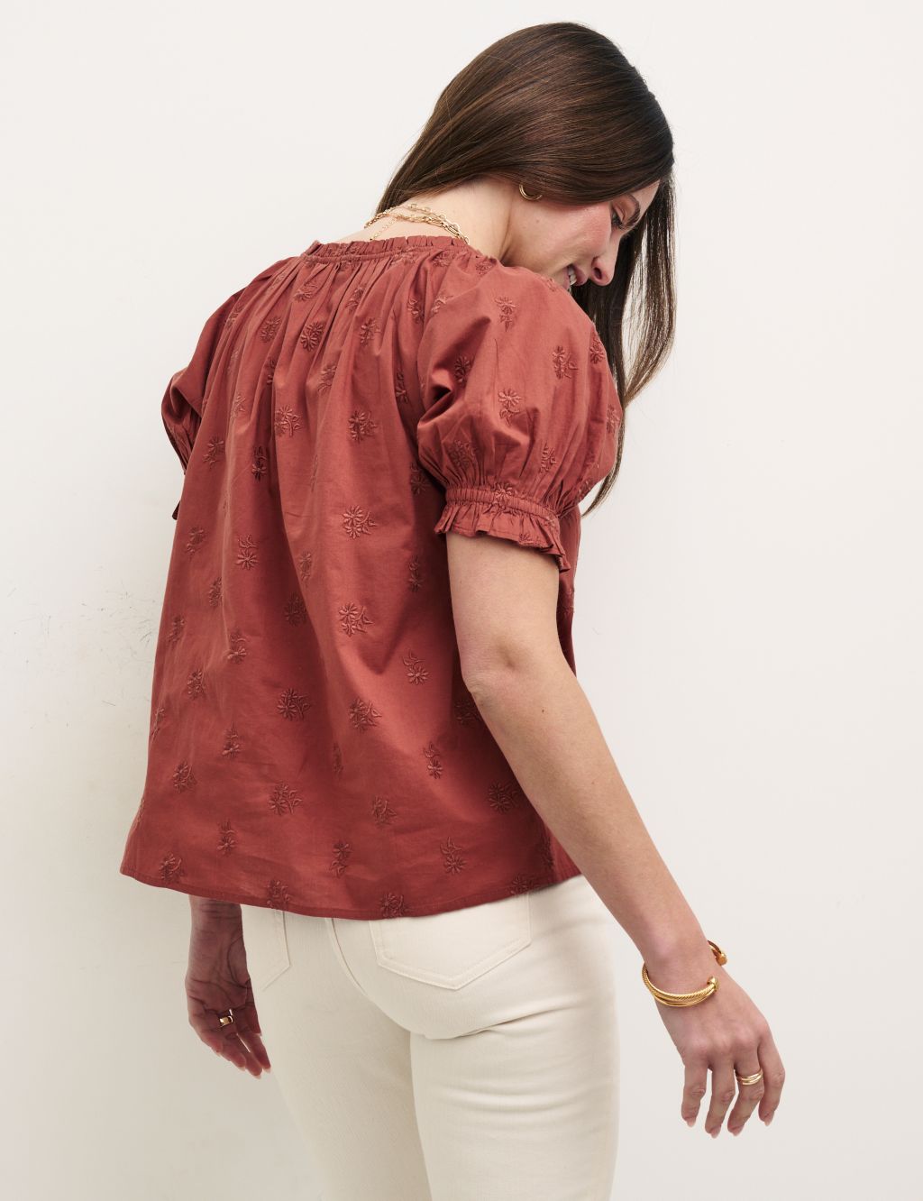 Organic Cotton Embroidered Relaxed Top image 2