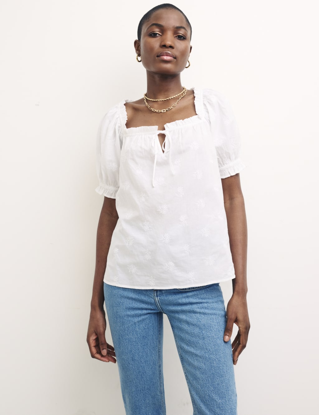 Organic Cotton Embroidered Relaxed Top image 1