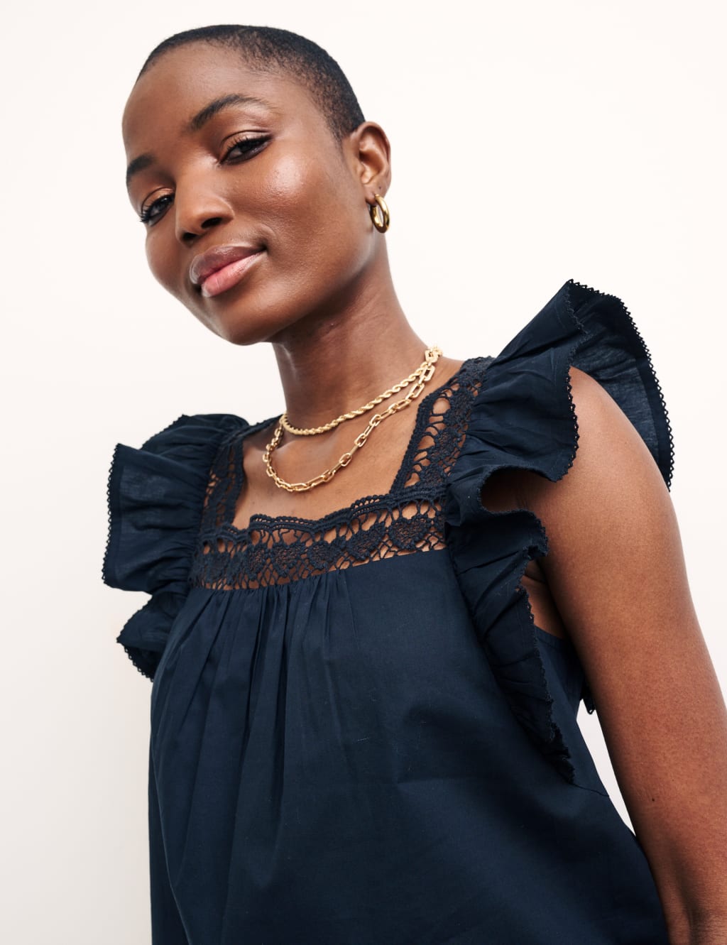 Organic Cotton Square Neck Ruffle Cami Top image 3