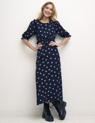

Nobody's Child Vestido de tarde a media pierna con cuello redondo de toposWomens - Black Mix, Black Mix