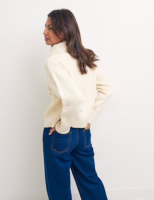 Cable Knit Roll Neck Jumper - JP
