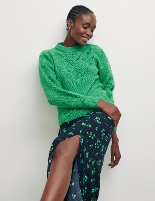 

Womens Nobody's Child Knitted Crew Neck Jumper - Green, Green