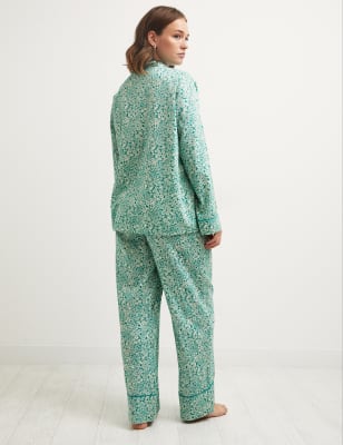 

Womens Nobody's Child Pure Cotton Floral Revere Collar Pyjama Set - Green, Green