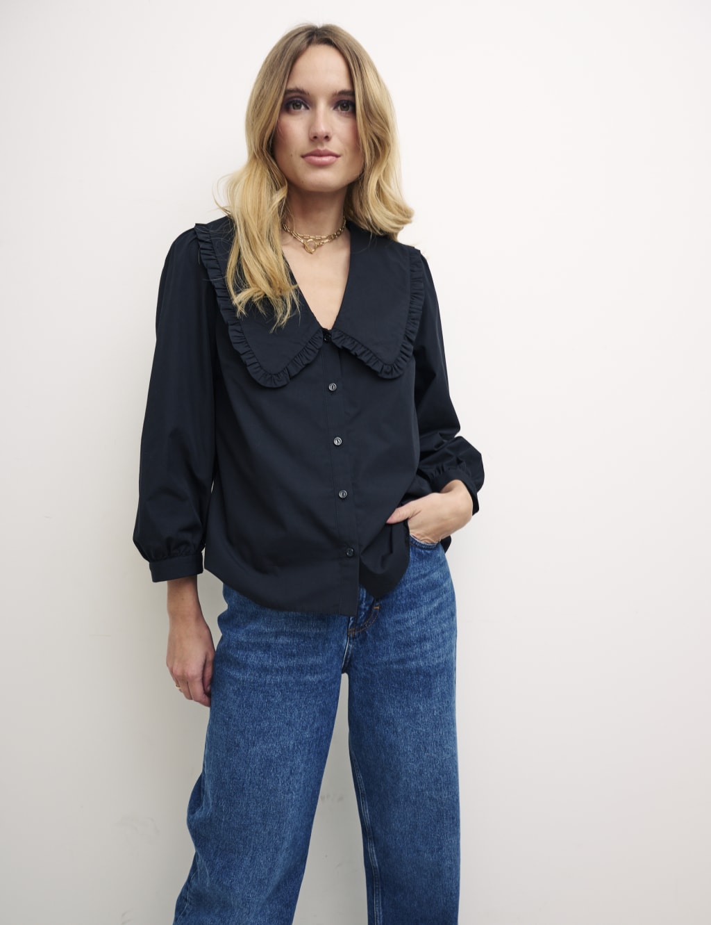 Ivy Black Peter Pan Collar Blouse