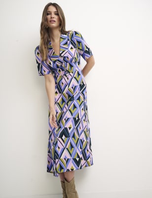 

Womens Nobody's Child Miditeekleid mit geometrischem Muster - Multi, Multi