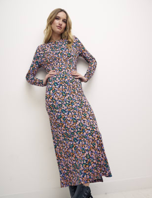 

Nobody's Child Vestido de tarde a media pierna floral con cuello redondoWomens - Multi, Multi