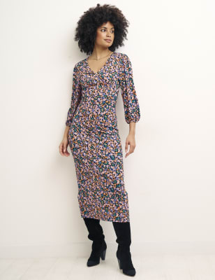 

Womens Nobody's Child Floral V-Neck Midi Tea Dress - Multi, Multi