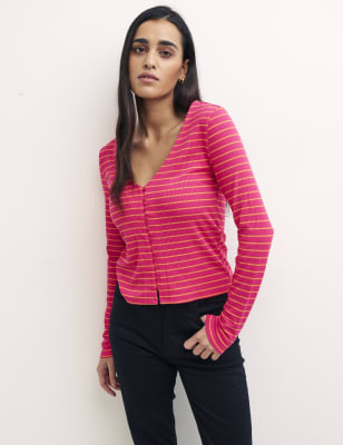 

Womens Nobody's Child Striped V-Neck Top - Pink Mix, Pink Mix