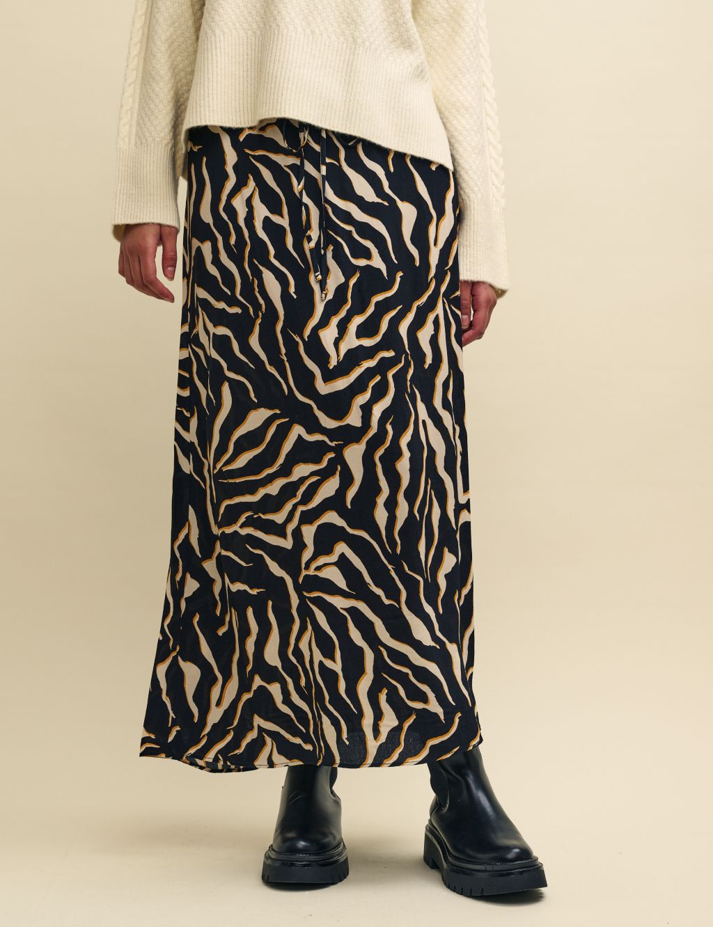 Animal Print Midaxi Straight Skirt