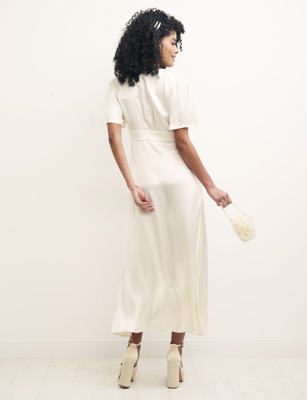 V-Neck Button Through Midi Tea Dress image 2