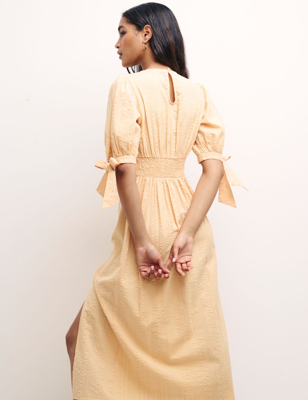 Pure Cotton Textured Midi Tea Dress image 2
