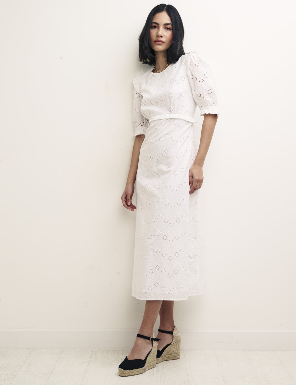 Organic Cotton Broderie Midi Tea Dress image 5