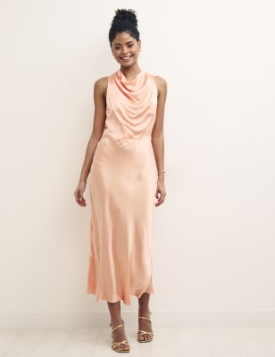 

Womens Nobody's Child Cowl Neck Midi Slip Dress - Orange, Orange