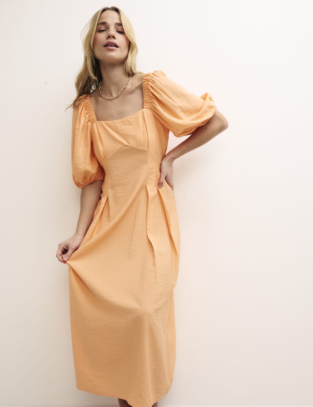 Square Neck Midi Swing Dress image 3