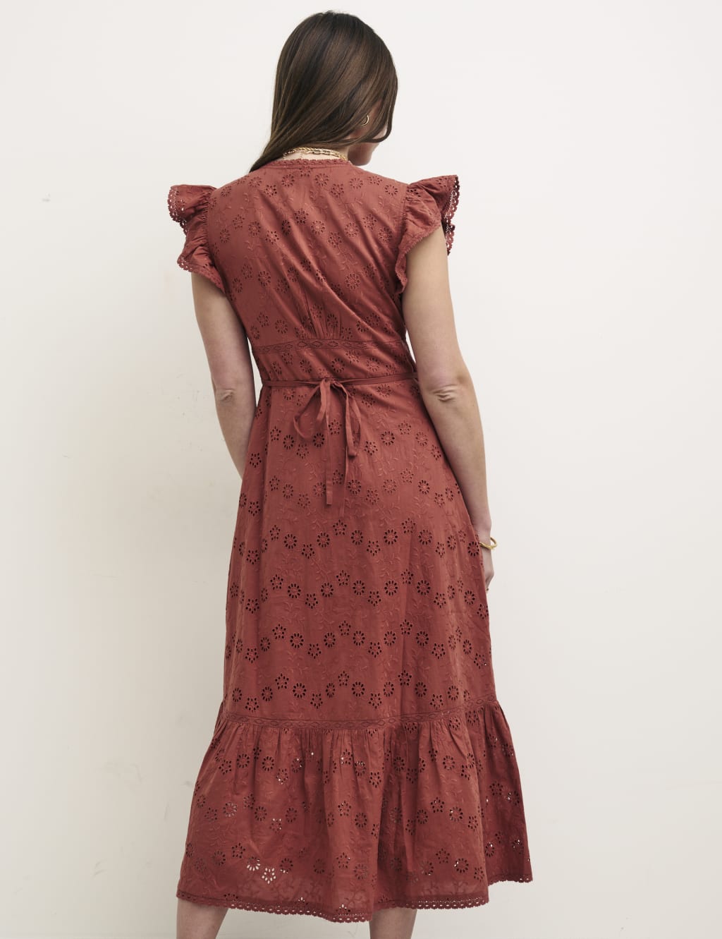 Organic Cotton Broderie Midi Tea Dress image 2