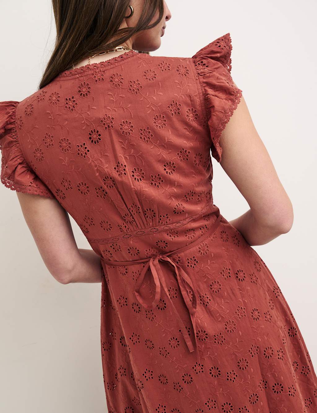 Organic Cotton Broderie Midi Tea Dress image 4