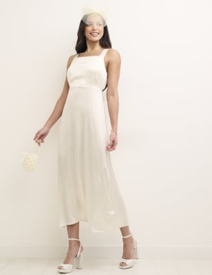 

Nobody's Child Vestido de tarde a media pierna de escote cuadradoWomens - White, White