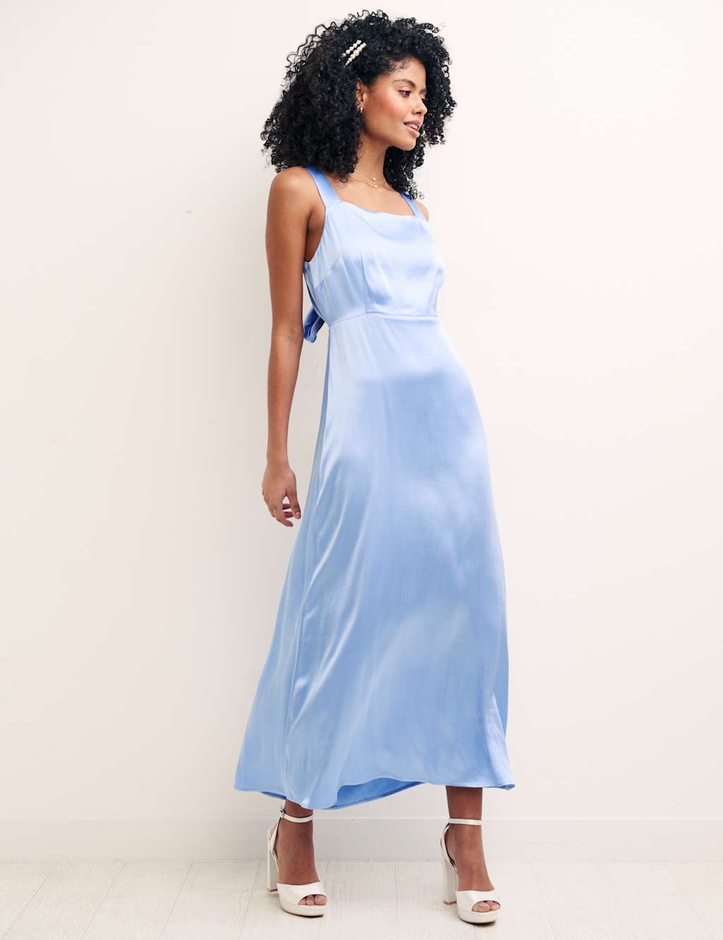 Square Neck Tie Detail Maxi Tea Dress image 5