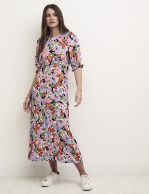 

Womens Nobody's Child Floral Frill Detail Midi Tea Dress - Multi, Multi