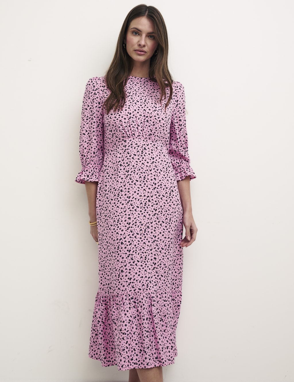Floral Midi Waisted Dress image 1