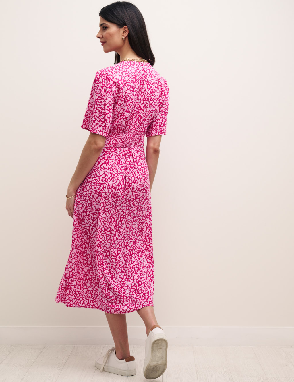 Heart Print V-Neck Midi Tea Dress image 8