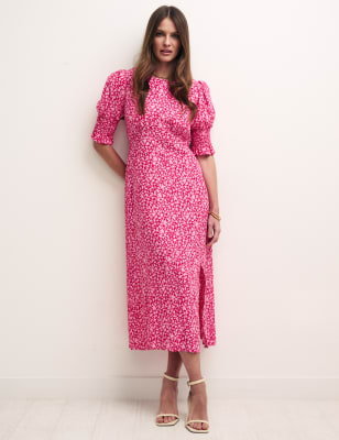 

Womens Nobody's Child Midi-Teekleid mit Herzmuster - Pink Mix, Pink Mix