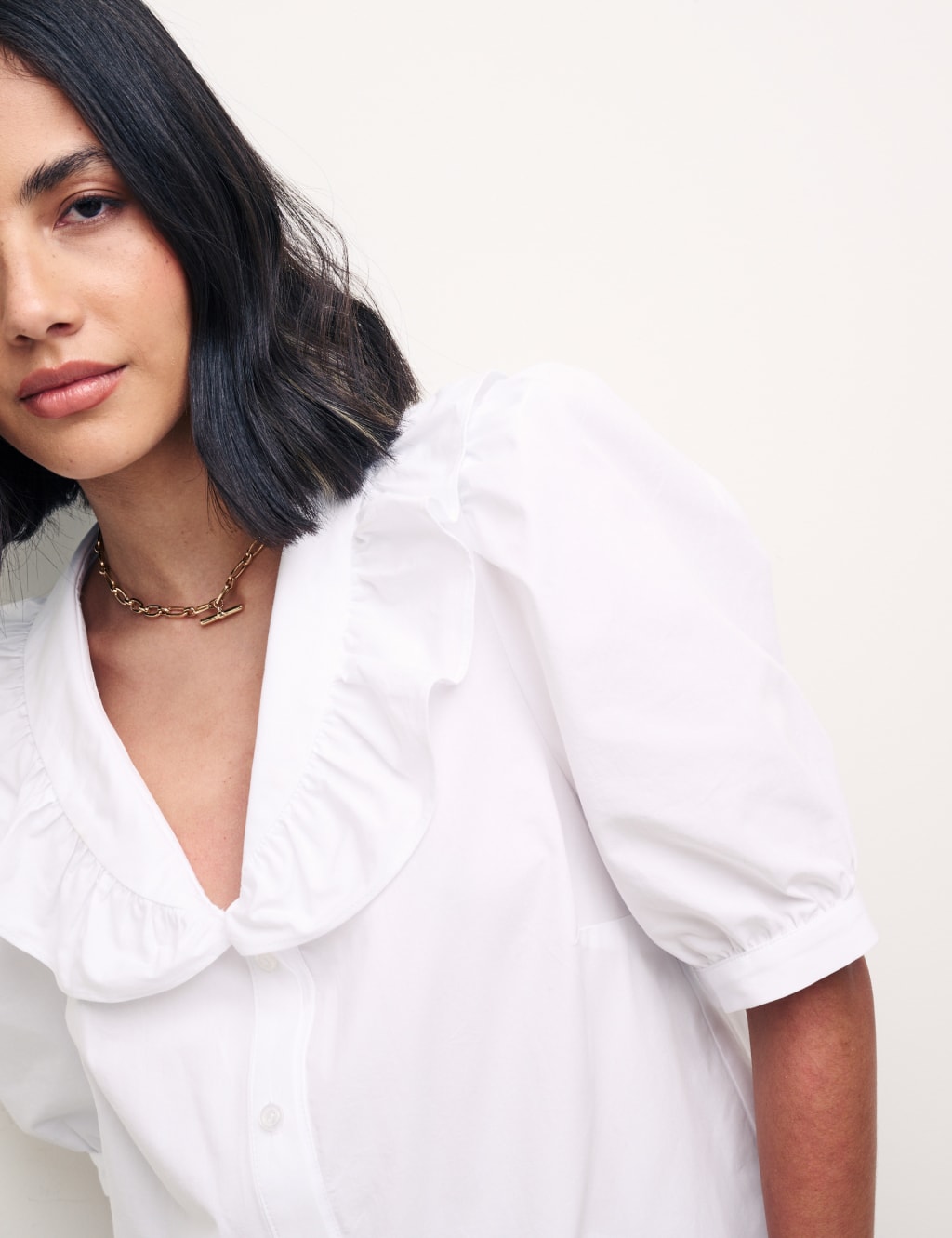 Organic Cotton Collared Puff Sleeve Blouse image 2