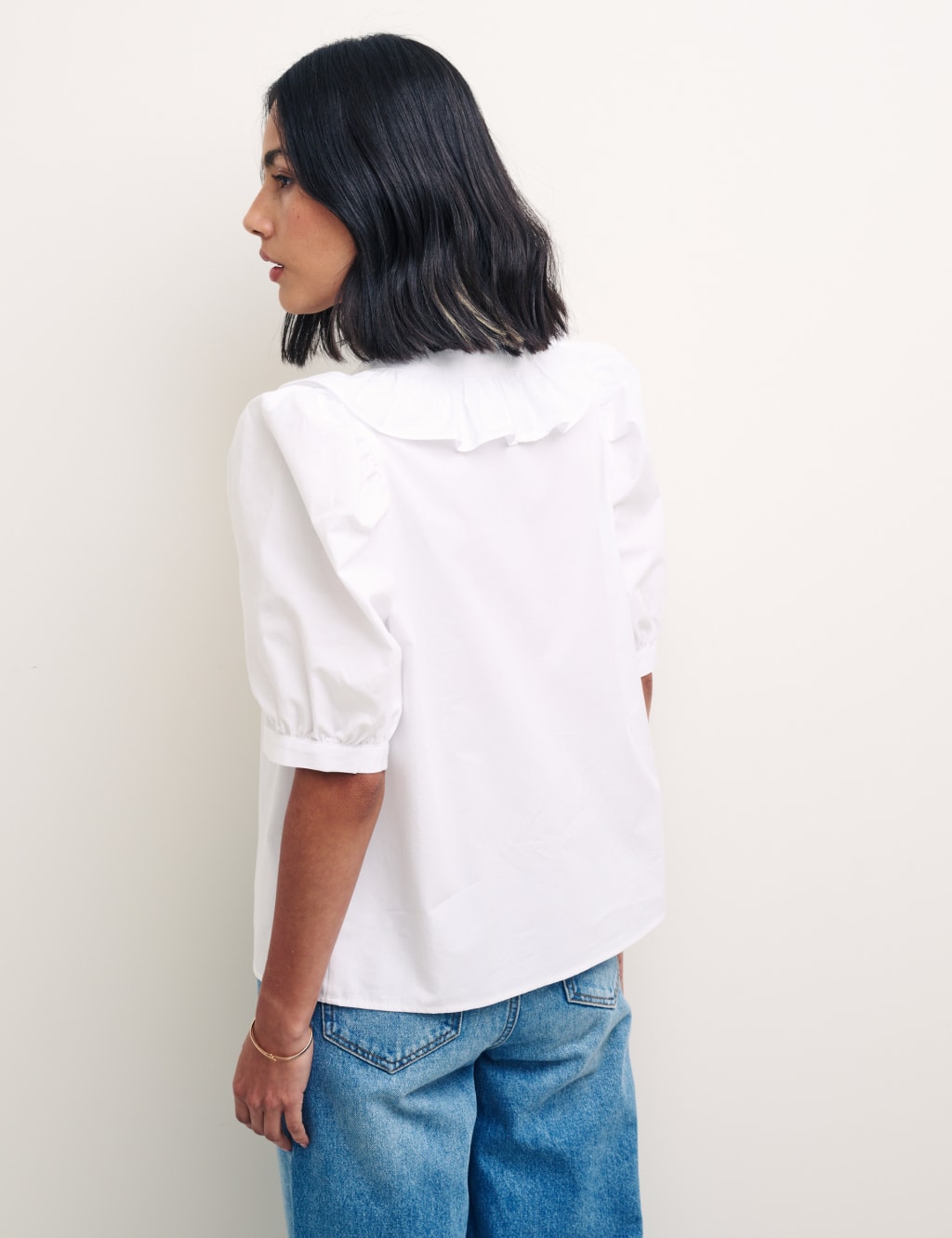 Organic Cotton Collared Puff Sleeve Blouse image 4