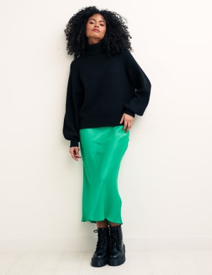 

Womens Nobody's Child Midirock zum Hineinschlüpfen - Bright Green, Bright Green