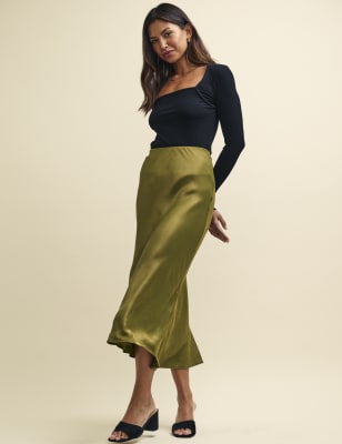 Midi slip skirt outlet underwear