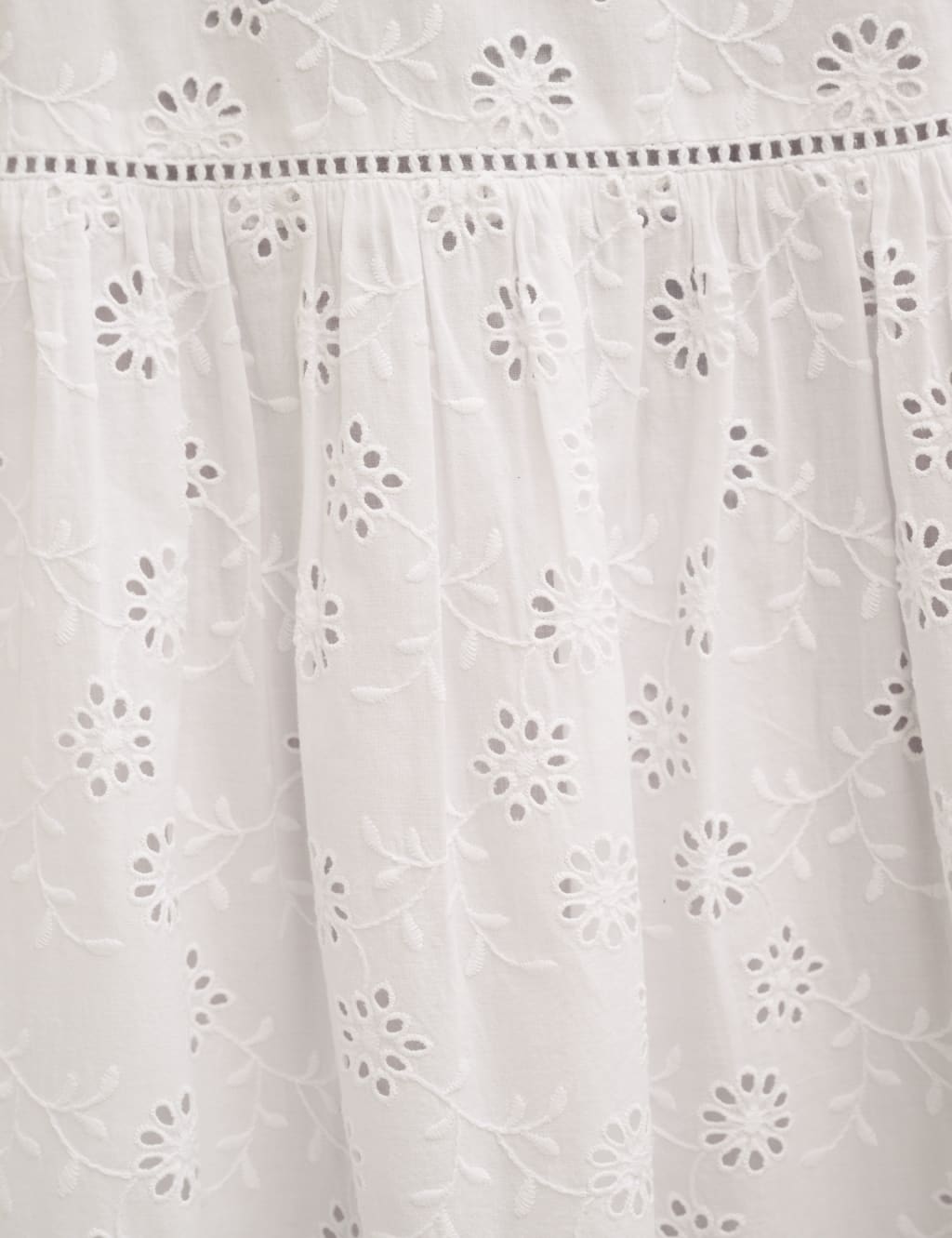 Organic Cotton Broderie Midi Tiered Skirt image 4