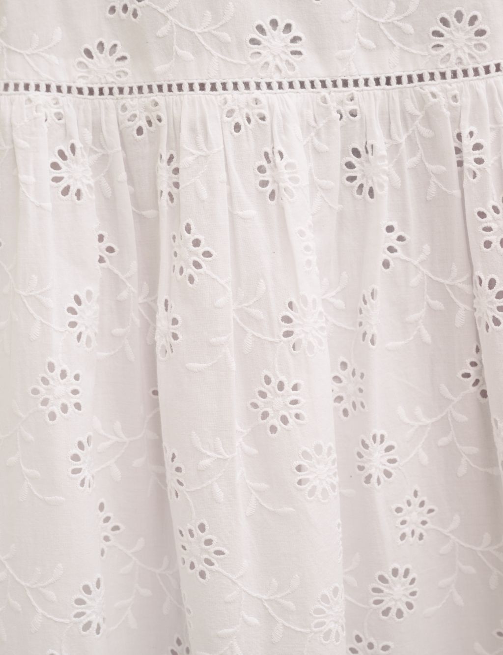 Organic Cotton Broderie Midi Tiered Skirt image 4
