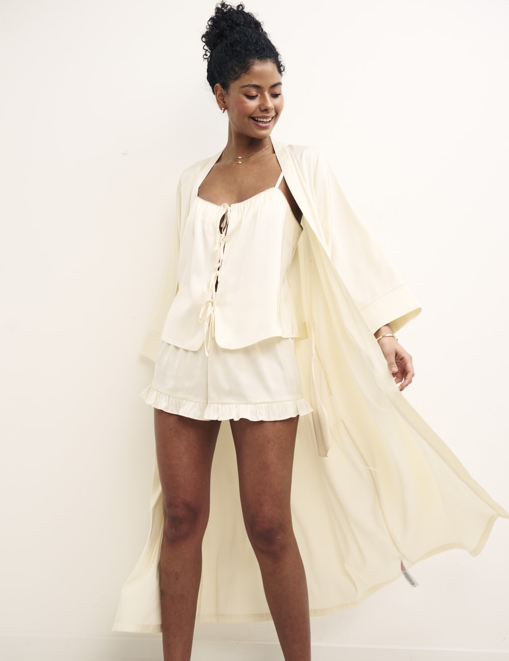 Satin Tie Long Robe image 3