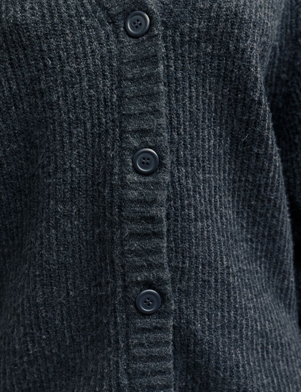 Cotton Blend Ribbed V-Neck Relaxed Cardigan image 6