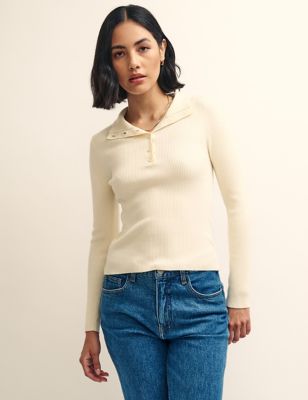 

Womens Nobody's Child Ribbed Funnel Neck Knitted Top - Cream, Cream